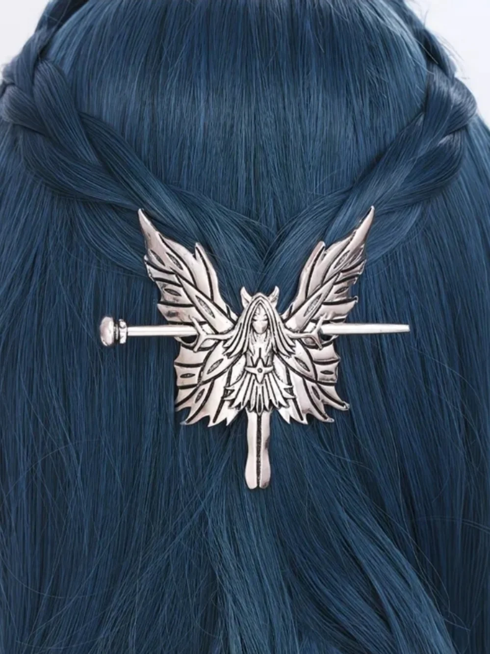 Silver Fairy Wing Hair Pin  Slide